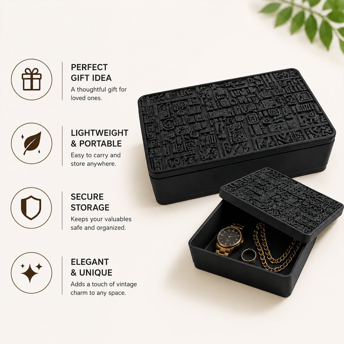 Decorative Storage Box with Embossed Design