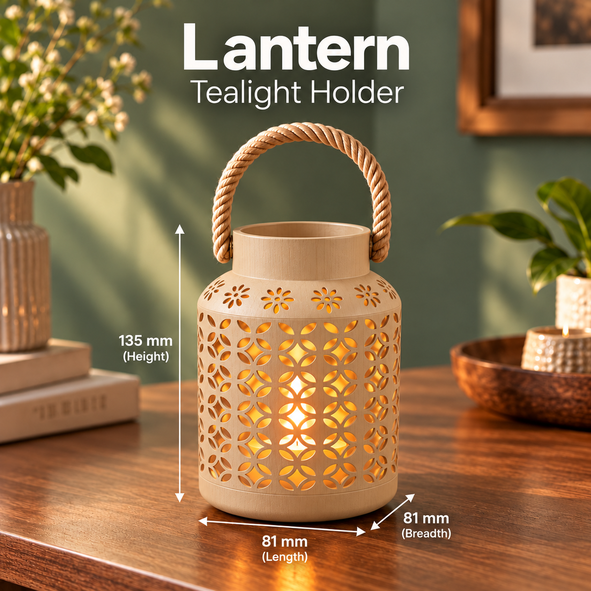 Floral Cutout Lantern Candlelight Decoration