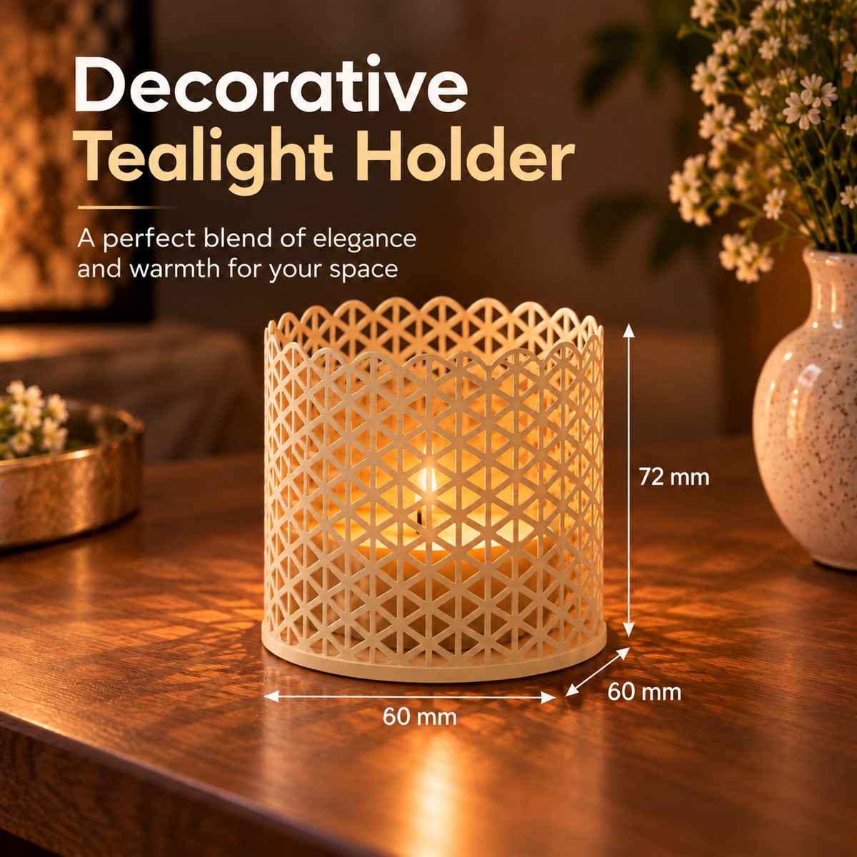 Decorative Lattice Candle Holders Set of 2