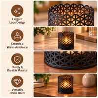 Decorative Lattice Candle Holders Set of 2