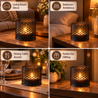 Decorative Lattice Candle Holders Set of 2