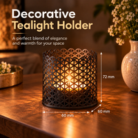 Decorative Lattice Candle Holders Set of 2
