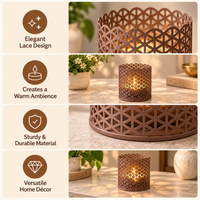 Decorative Lattice Candle Holders Set of 2
