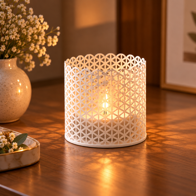 Decorative Lattice Candle Holders Set of 2