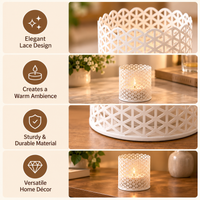 Decorative Lattice Candle Holders Set of 2