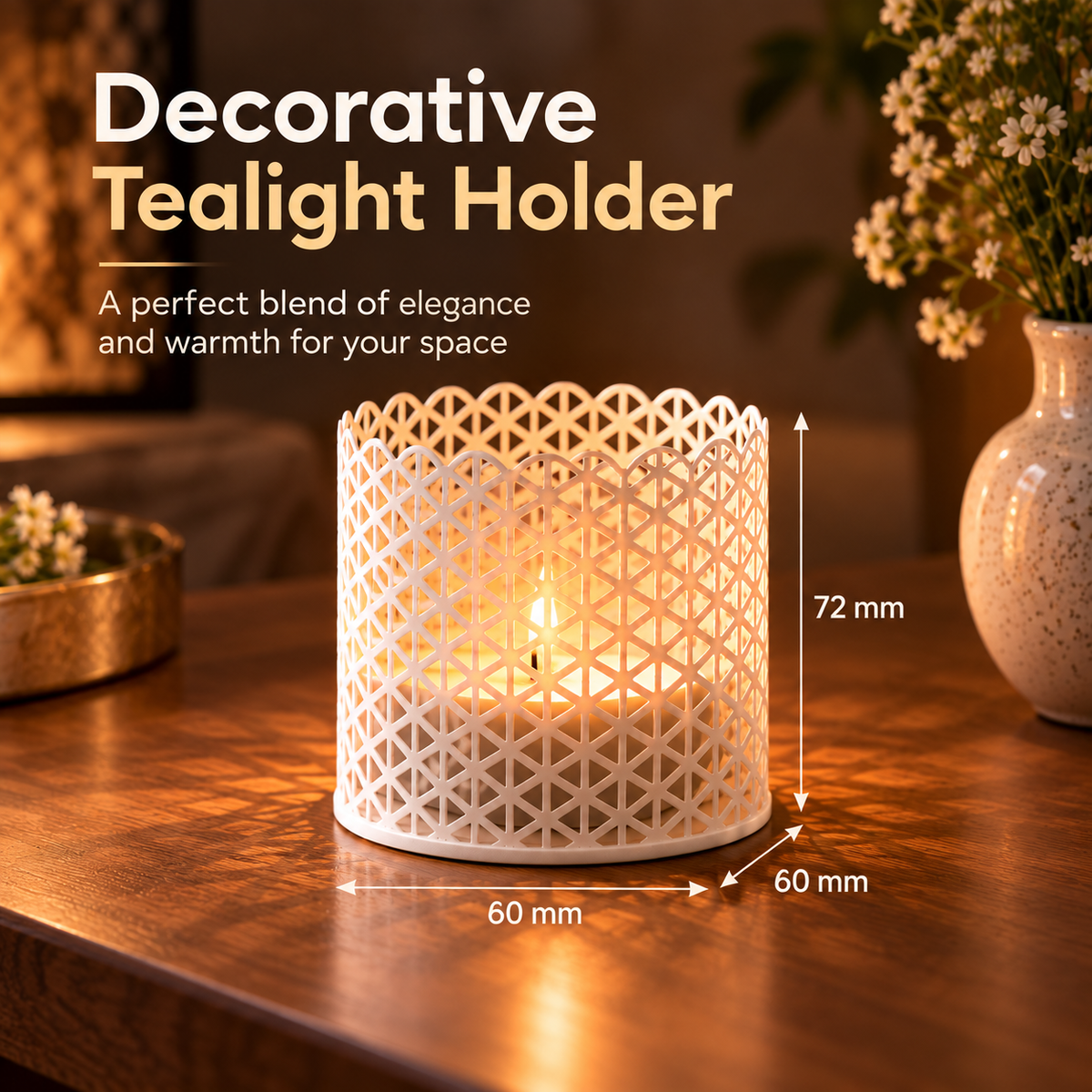 Decorative Lattice Candle Holders Set of 2