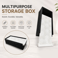 Geometric Pattern Decorative Storage Box with Sliding Lid