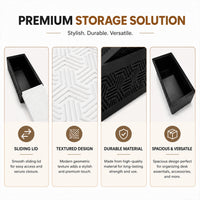 Geometric Pattern Decorative Storage Box with Sliding Lid