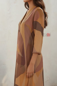 Aura Abstract A-Line Pure Linen Kurta