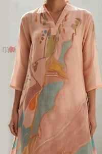 Aurora Printed Pure Linen Kurta Set - Navvi.in