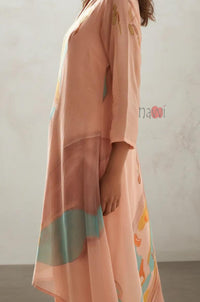 Aurora Printed Pure Linen Kurta Set - Navvi.in