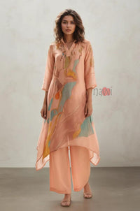 Aurora Printed Pure Linen Kurta Set - Navvi.in