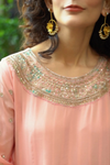 Peach Full Gher Anarkali Dupatta Set