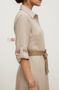 Earthy Charm Belted Dress