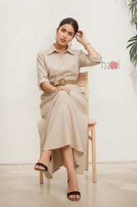 Earthy Charm Belted Dress