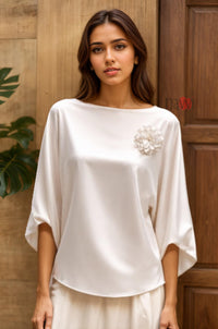Pearl Bloom Satin Top