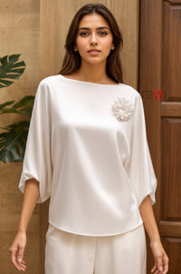 Pearl Bloom Satin Top