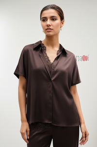 Midnight Mocha Satin Top