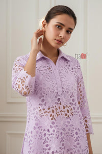 Lilac Whisper Cutwork Set