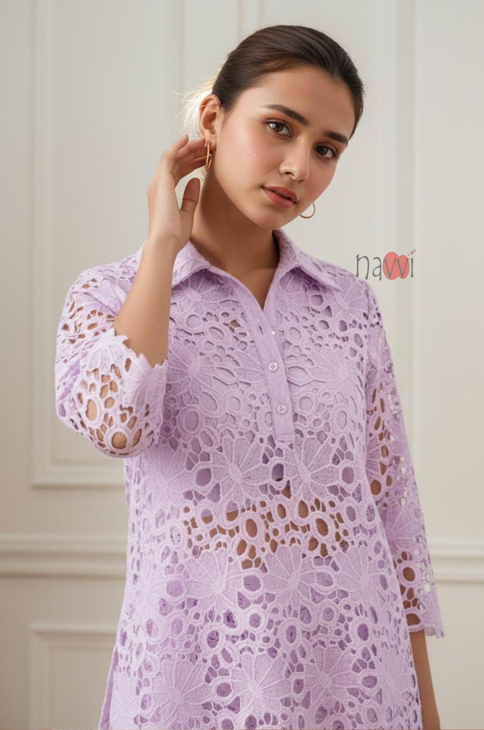 Lilac Whisper Cutwork Set