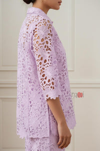 Lilac Whisper Cutwork Set