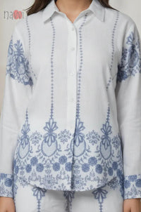 Ivory Floral Printed Shirt