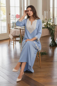 Azure Lace Elegance Kurta Set