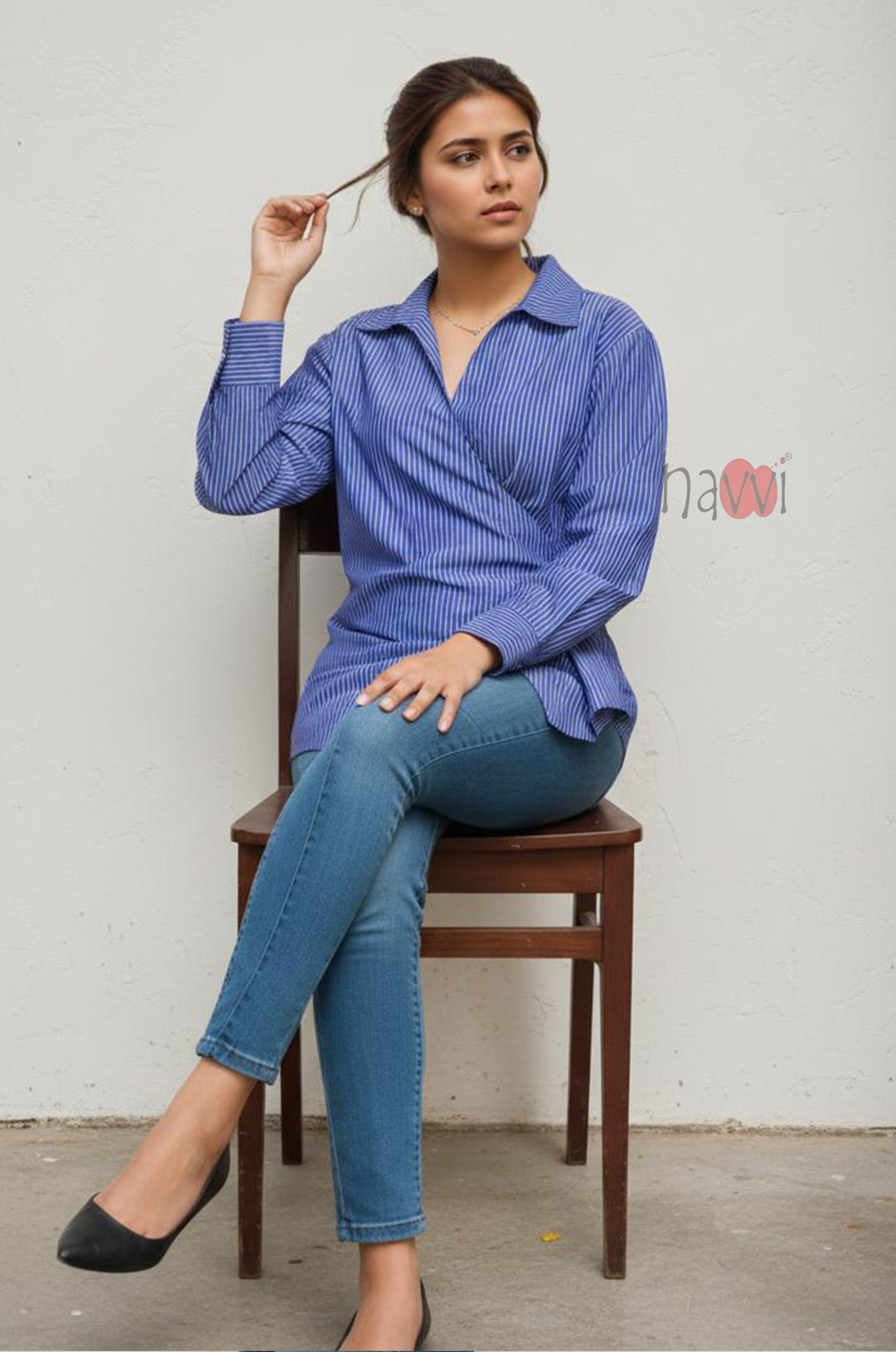 Classic Stripe Overlap Shirt