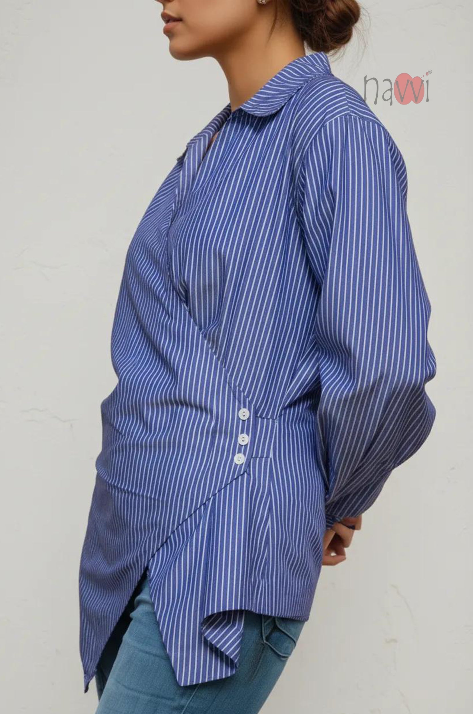 Classic Stripe Overlap Shirt