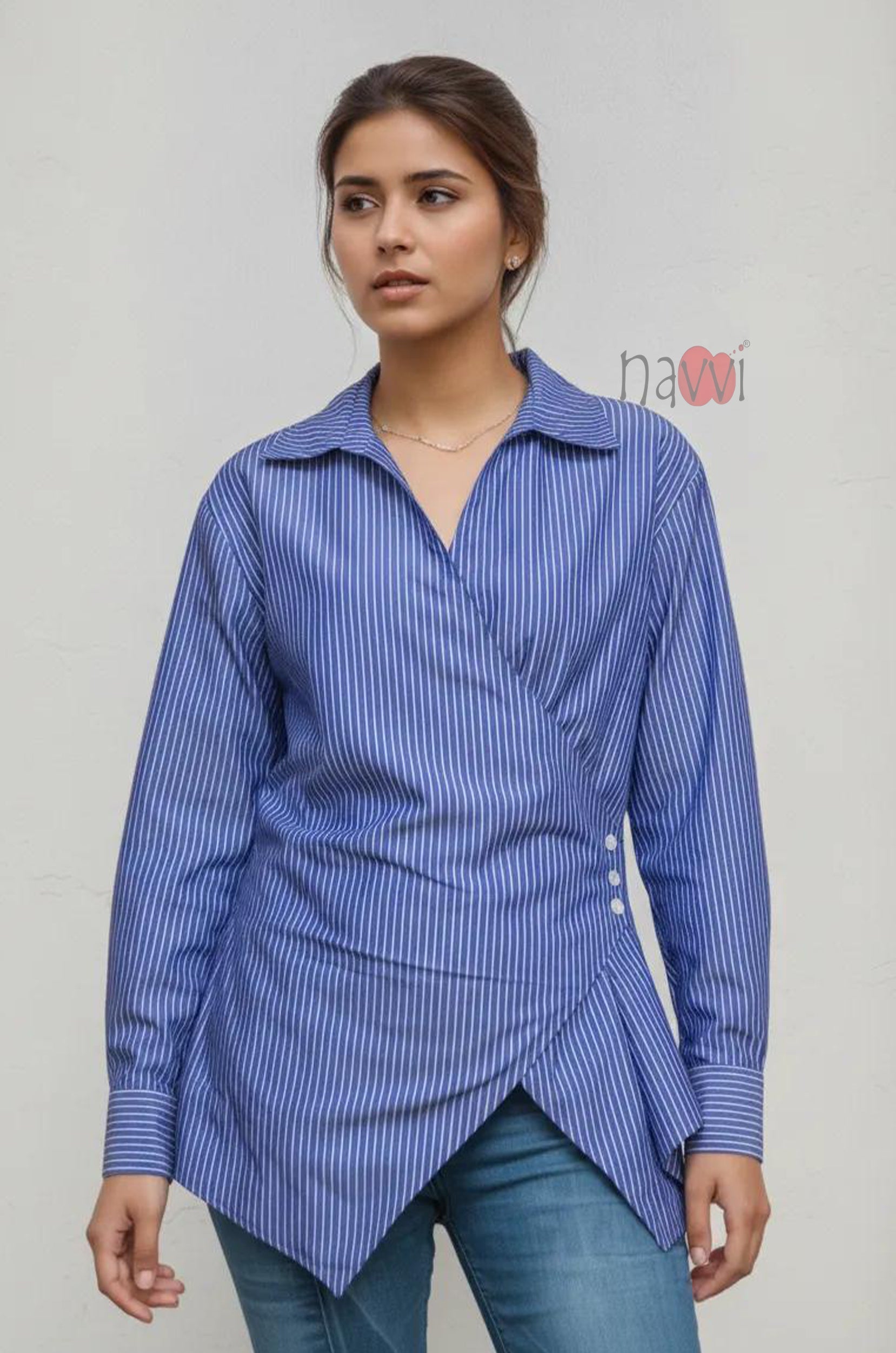 Classic Stripe Overlap Shirt