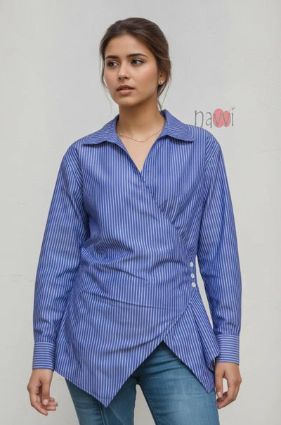 Classic Stripe Overlap Shirt