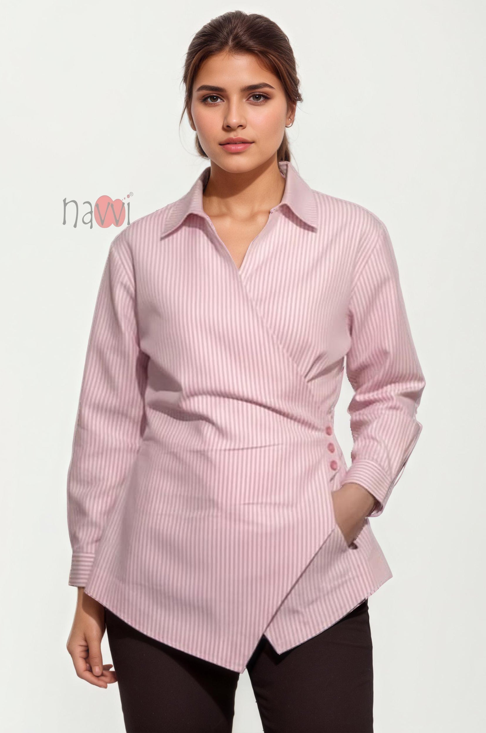Classic Stripe Overlap Shirt