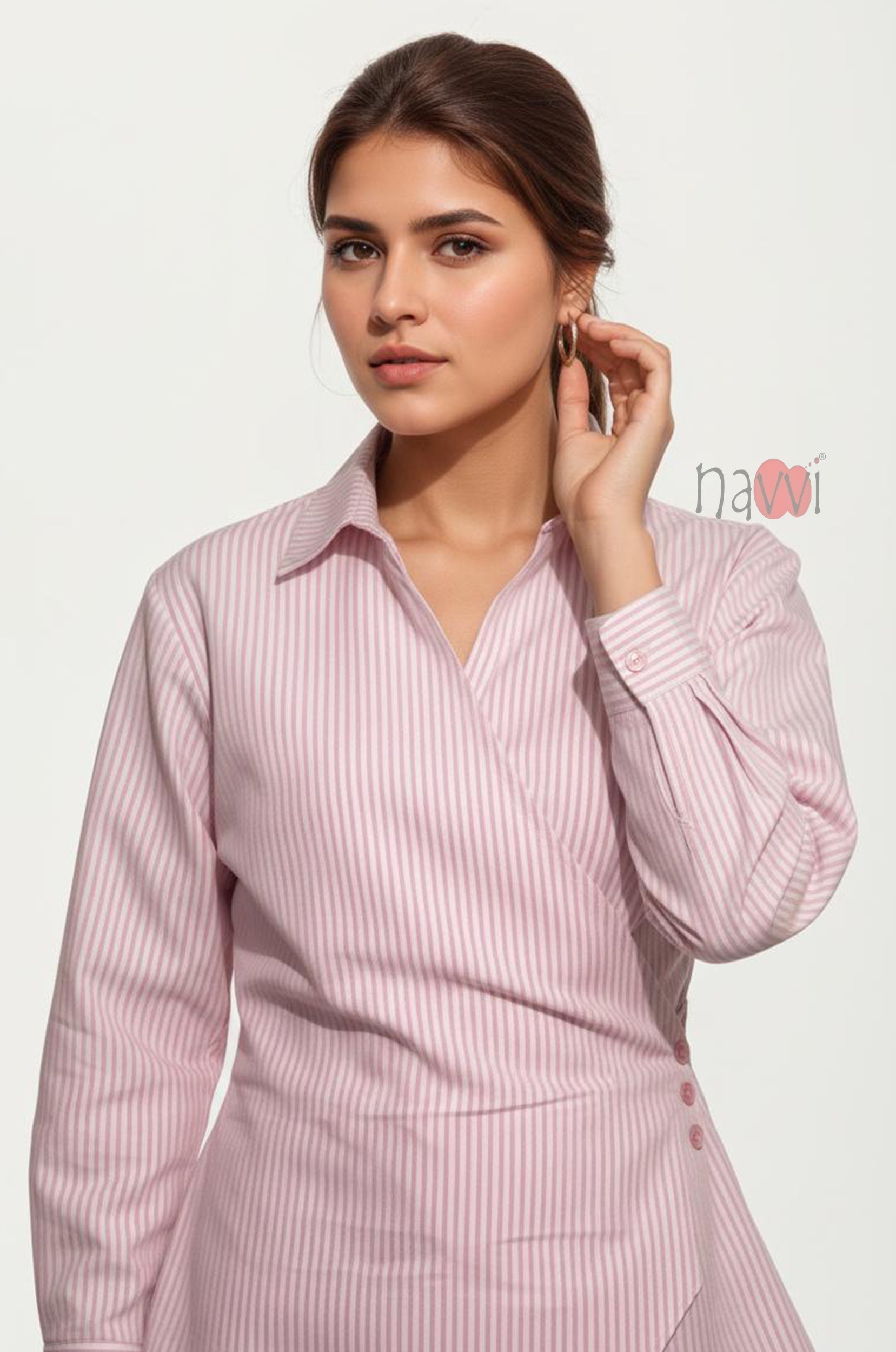 Classic Stripe Overlap Shirt