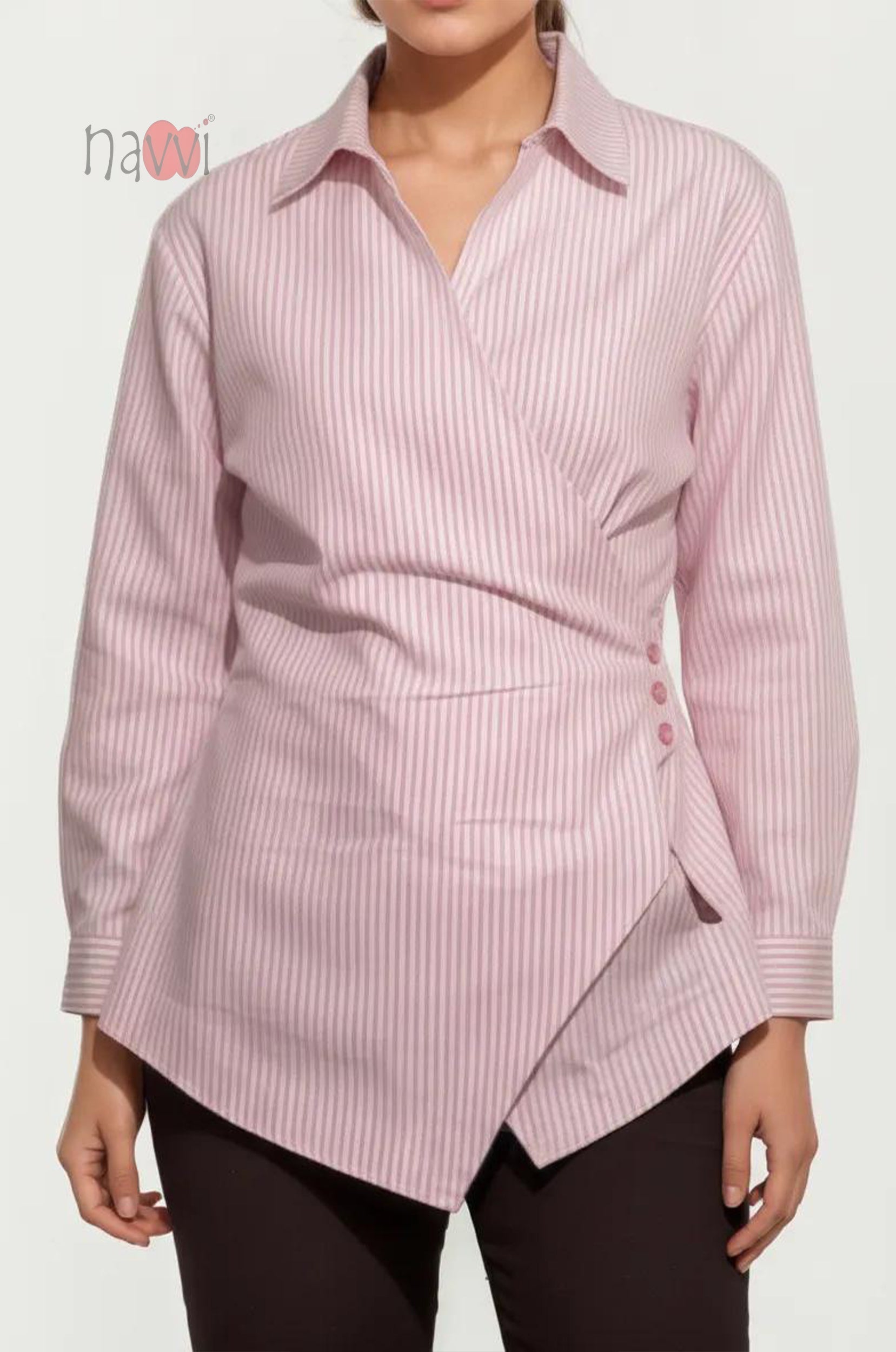 Classic Stripe Overlap Shirt