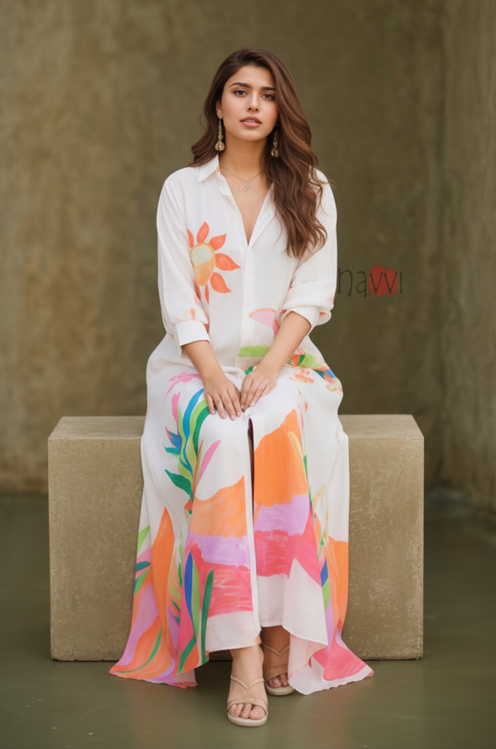 Sunset Garden Printed Maxi Dress