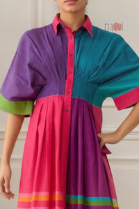 Rainbow Muse Colorblock Shirt Dress