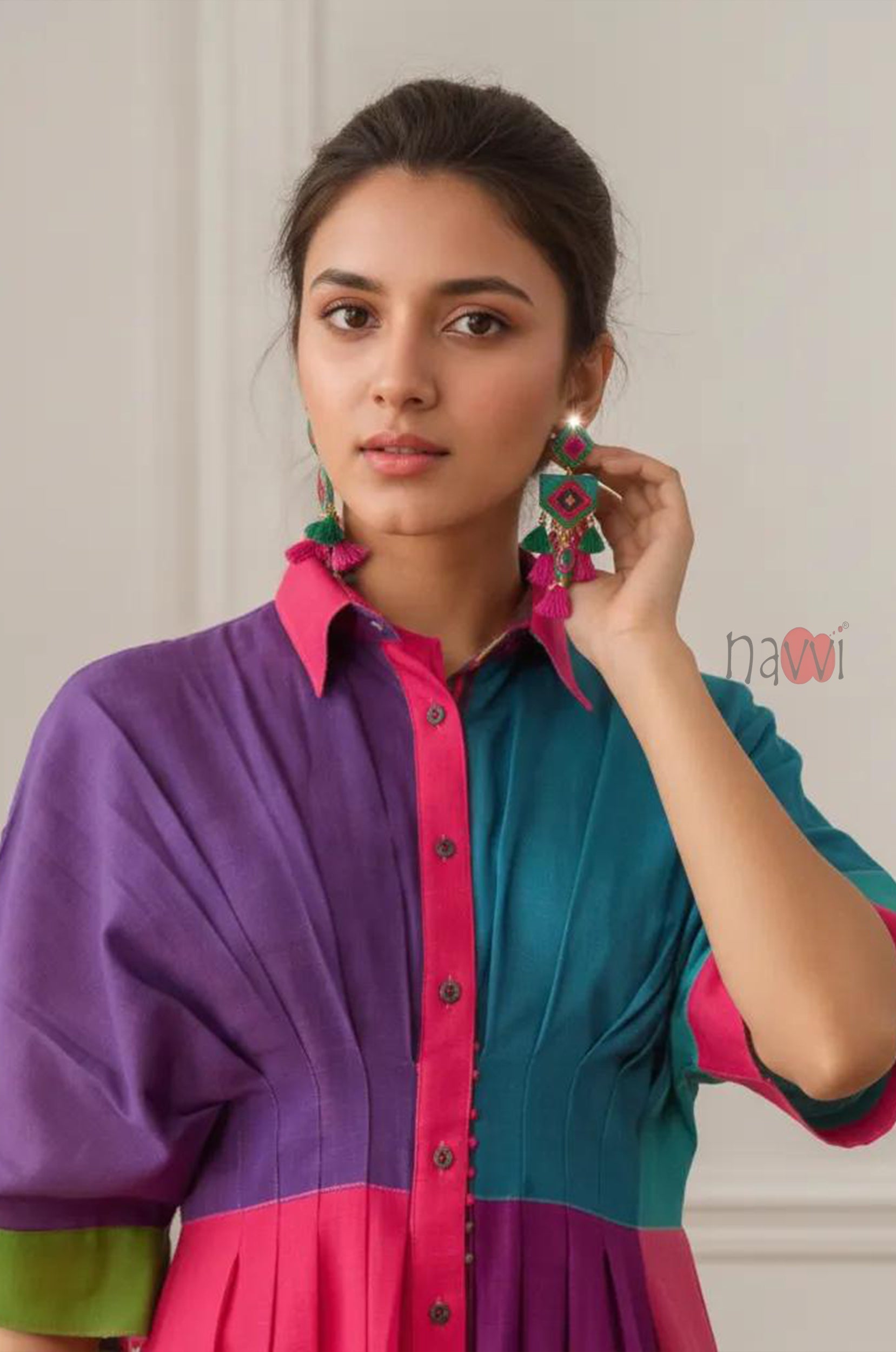 Rainbow Muse Colorblock Shirt Dress