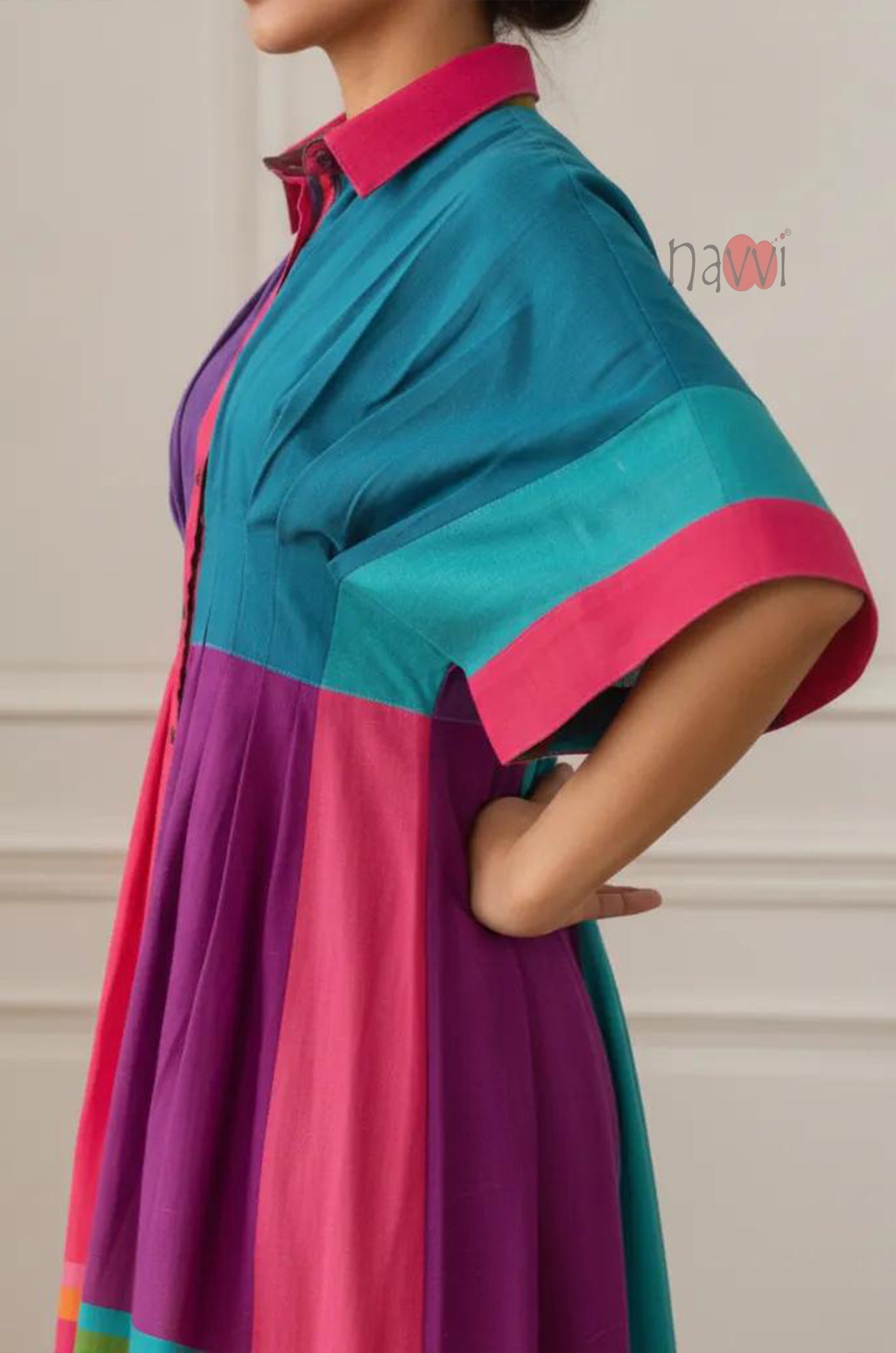 Rainbow Muse Colorblock Shirt Dress