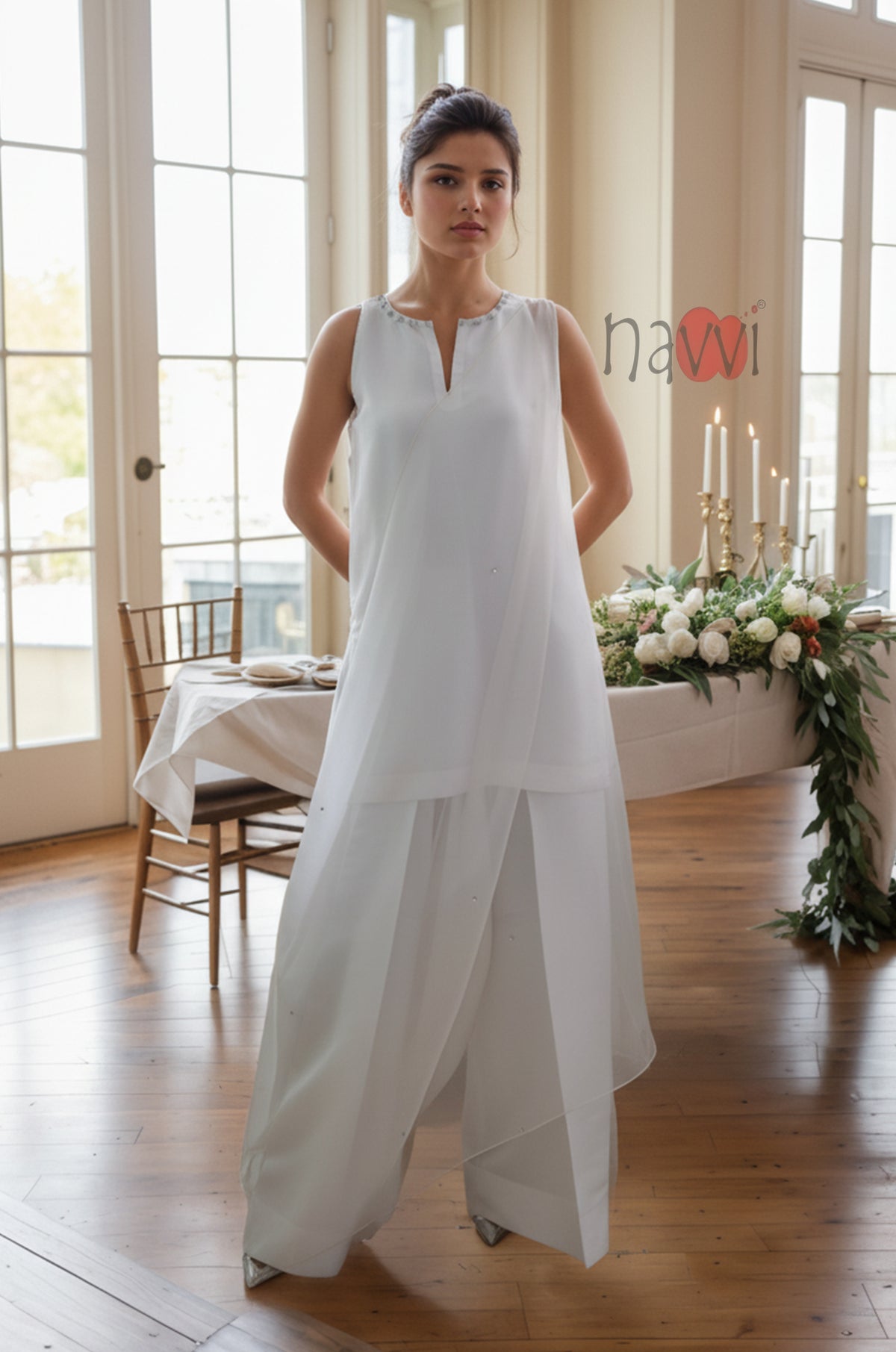 Sleeveless Straight Kurta Set
