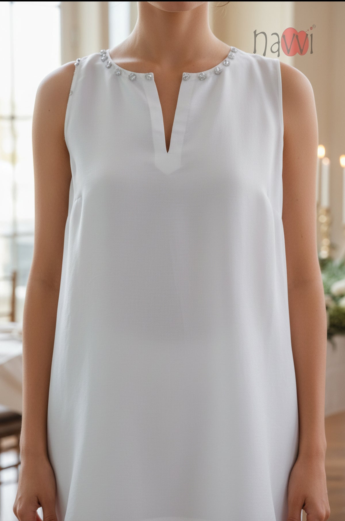 Sleeveless Straight Kurta Set