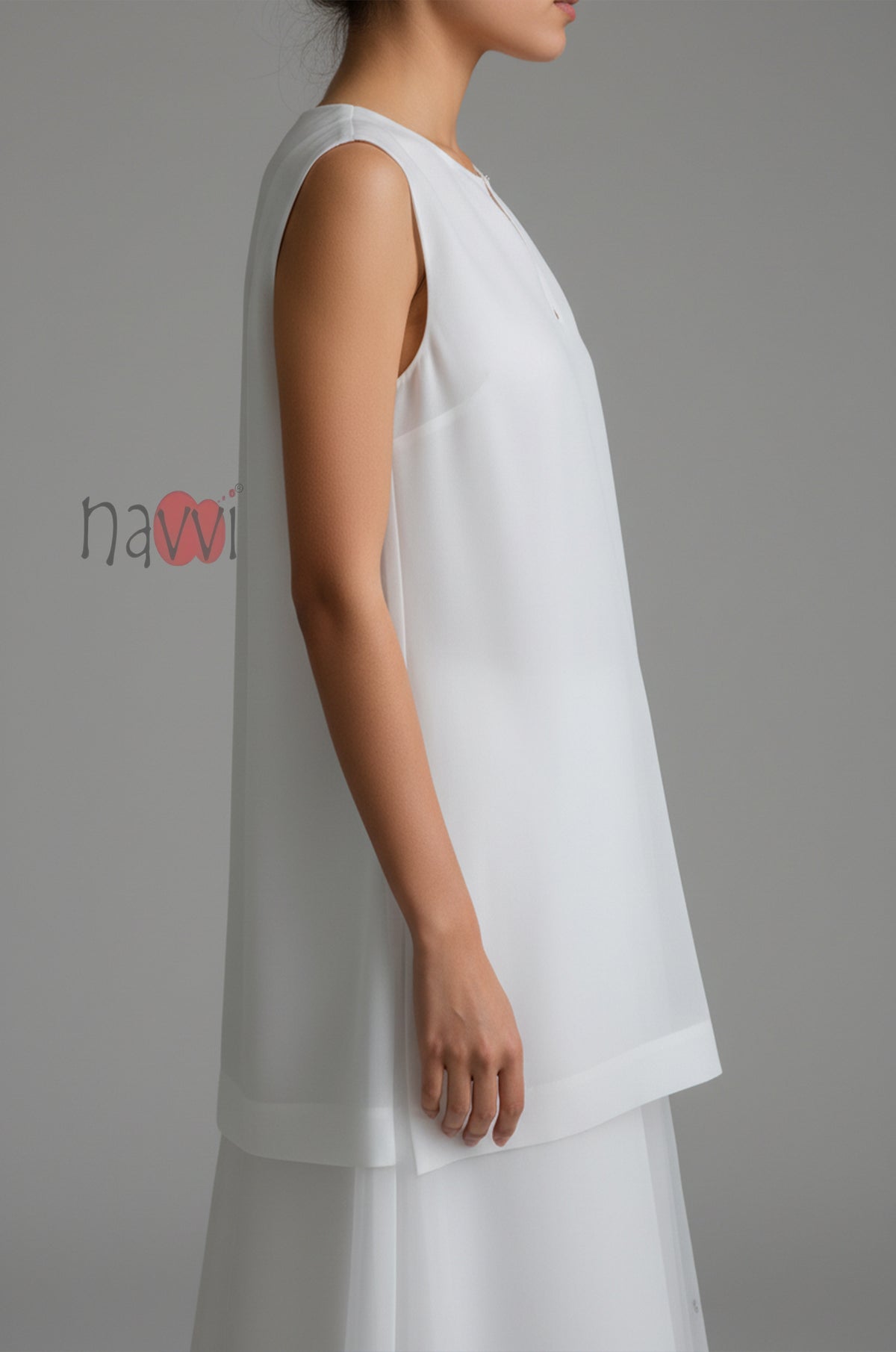 Sleeveless Straight Kurta Set