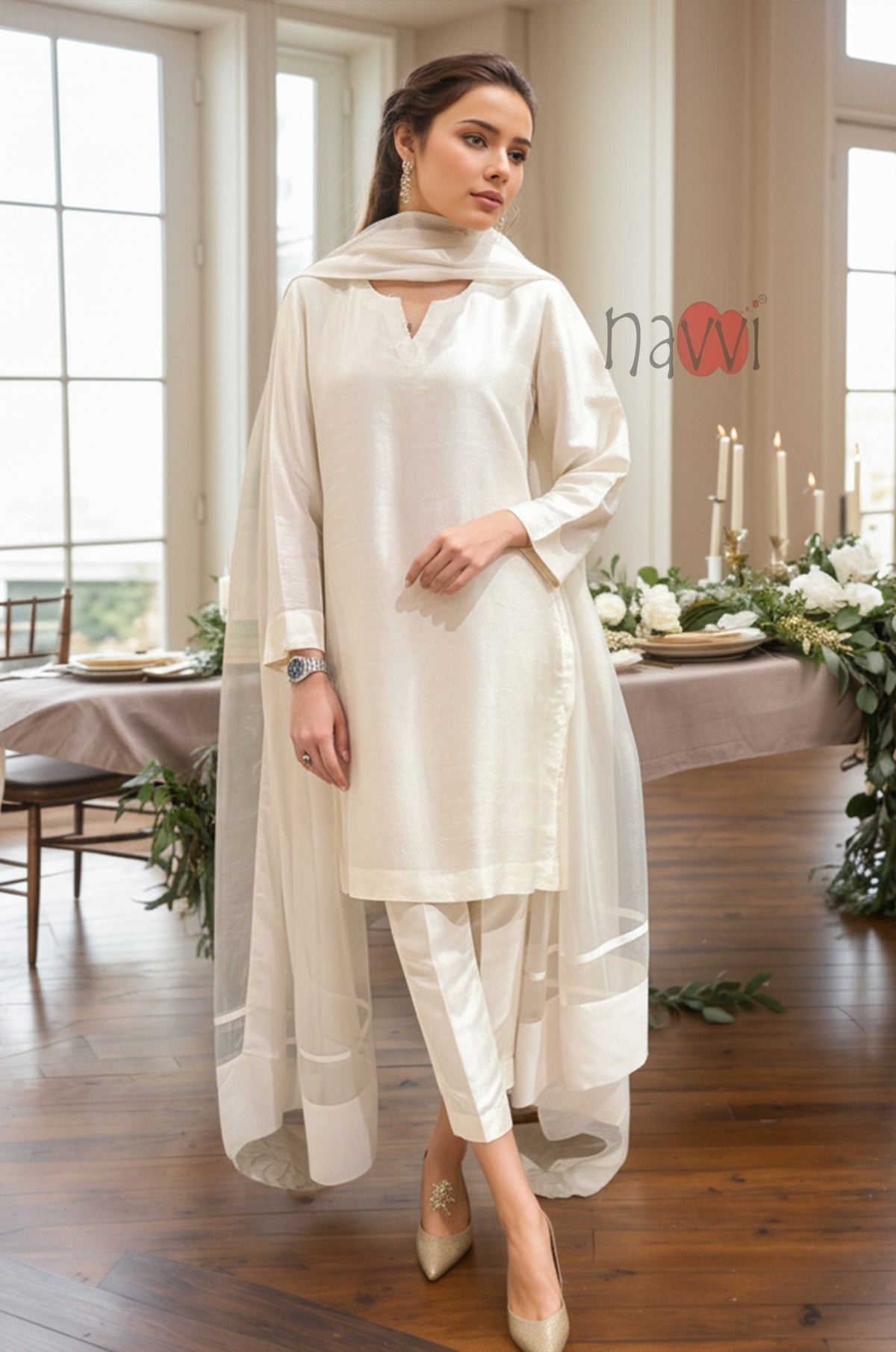 Ethnic Kurta Palazzo Set with Dupatta