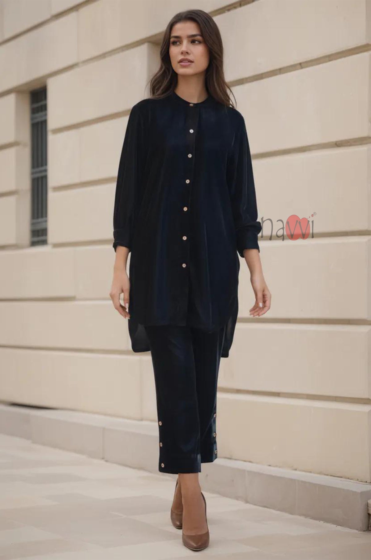 Black Velvery Coord Set