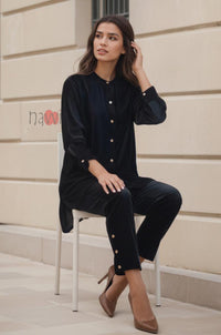Black Velvery Coord Set