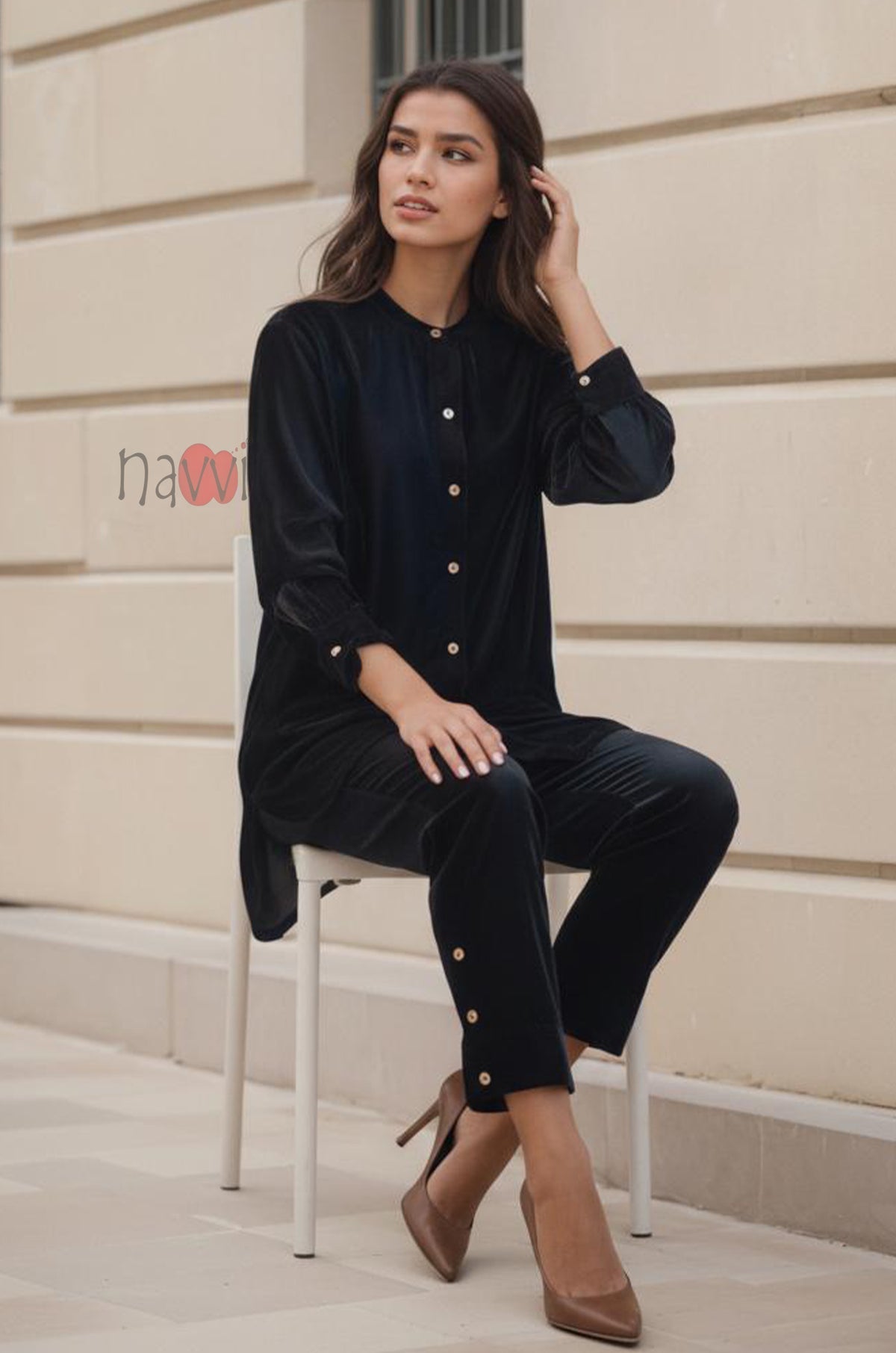 Black Velvery Coord Set