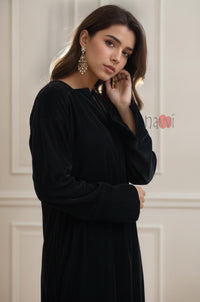 Black Velvet Longline Coord Set