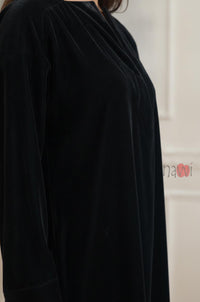 Black Velvet Longline Coord Set