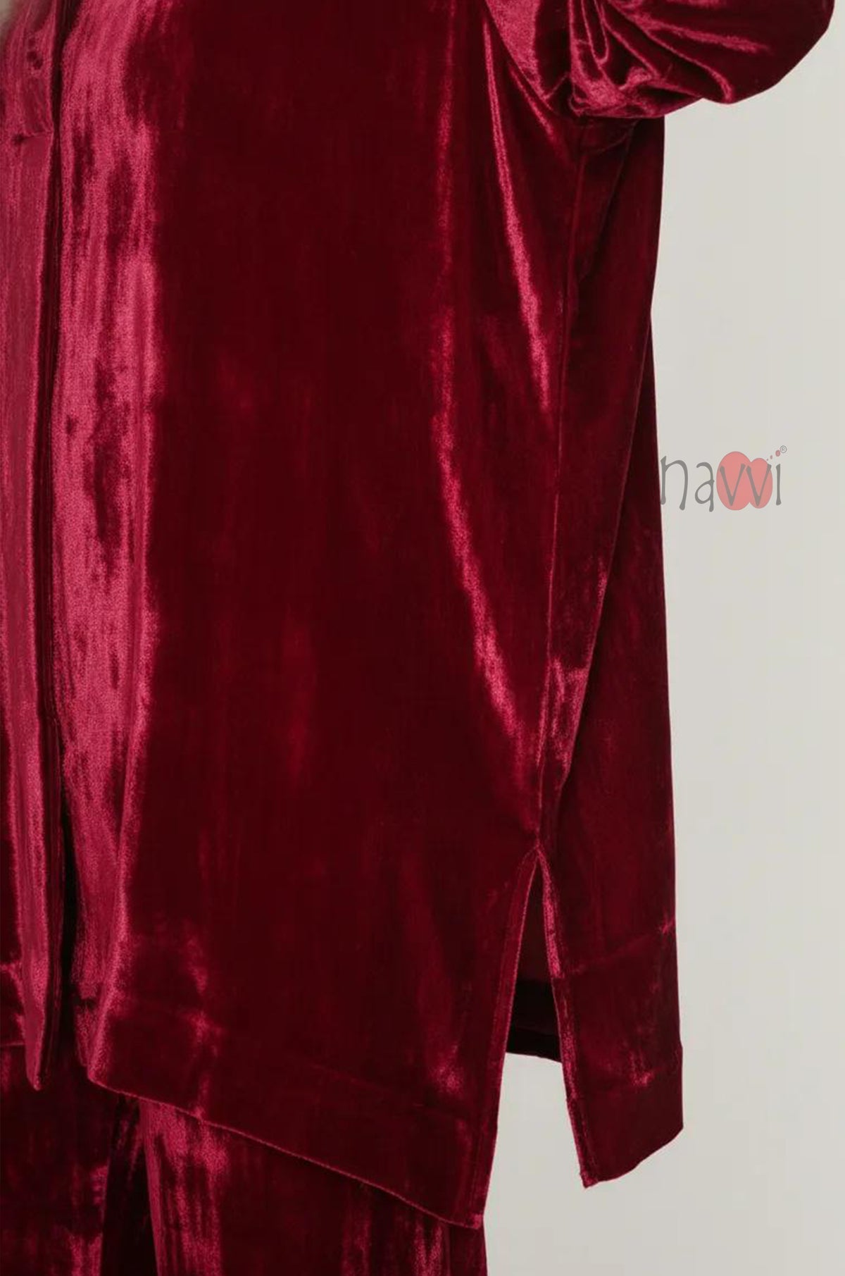 Burgundy Velvet Coord Set