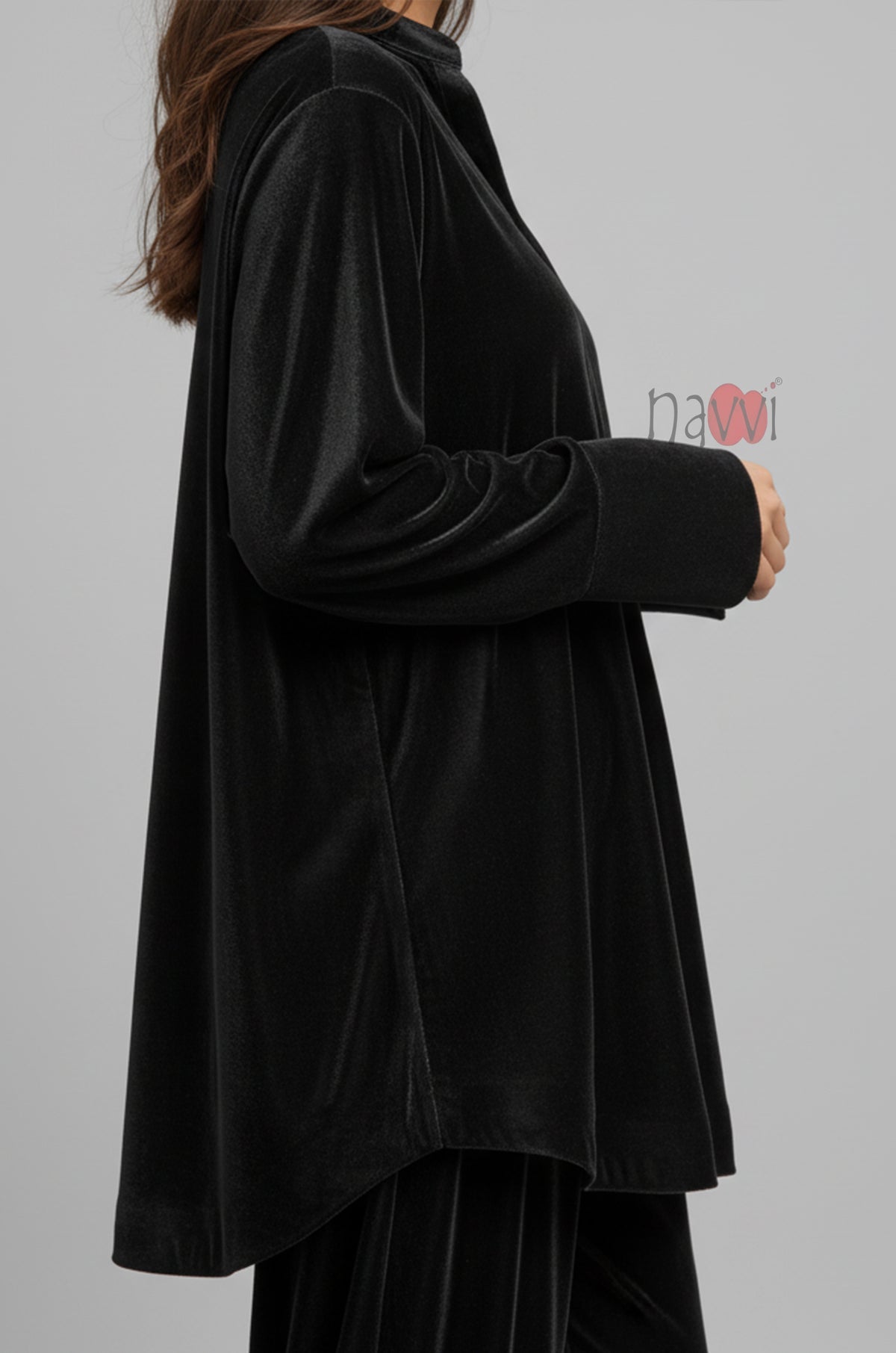 Black Velvet V-Neck Co-ord Set