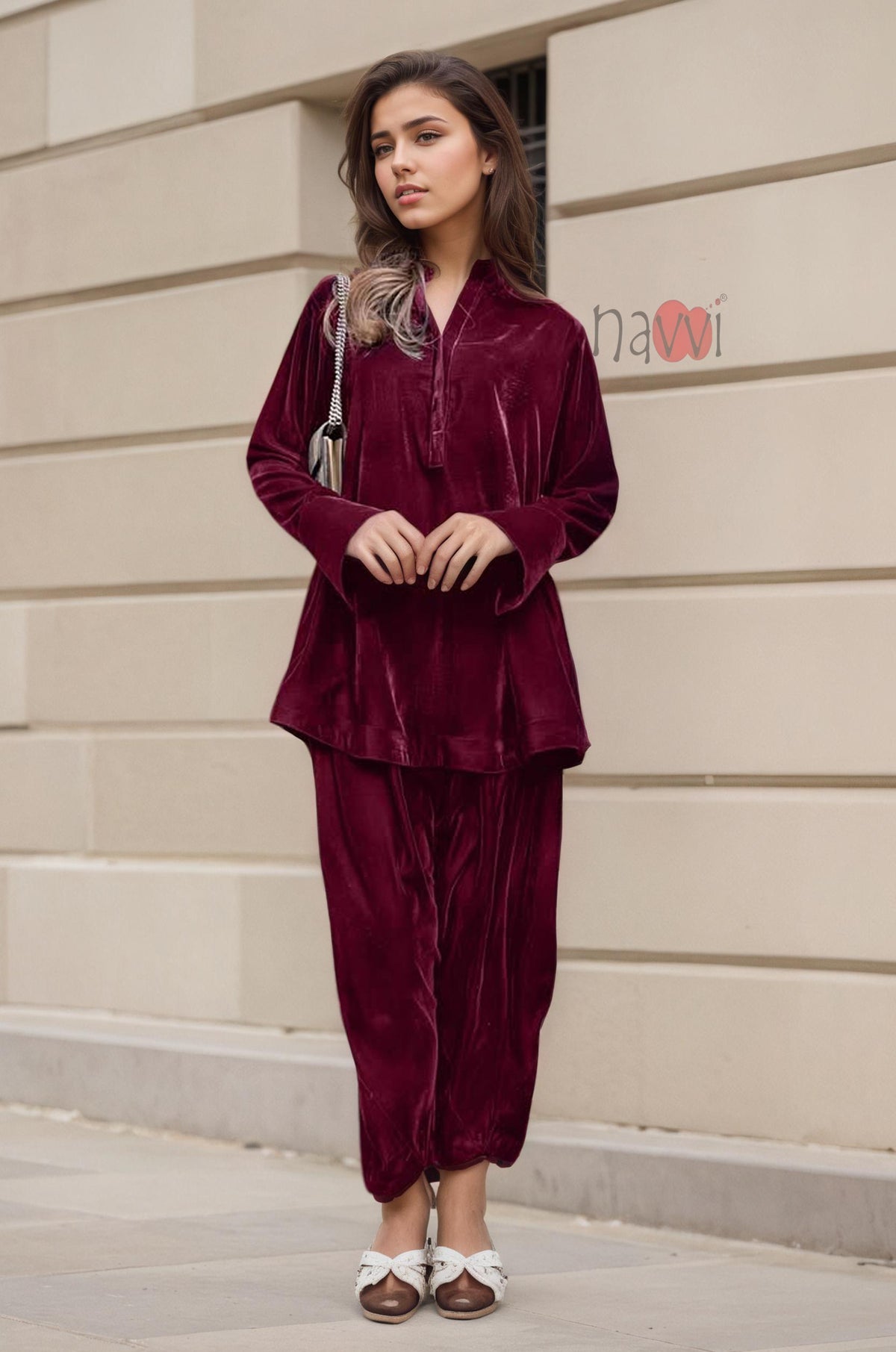 Red Velvet Longline Coord Set